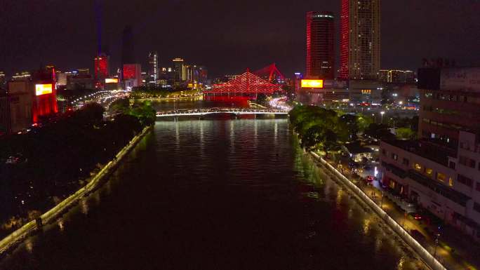 宁波三江口城市航拍夜景灯光秀4K