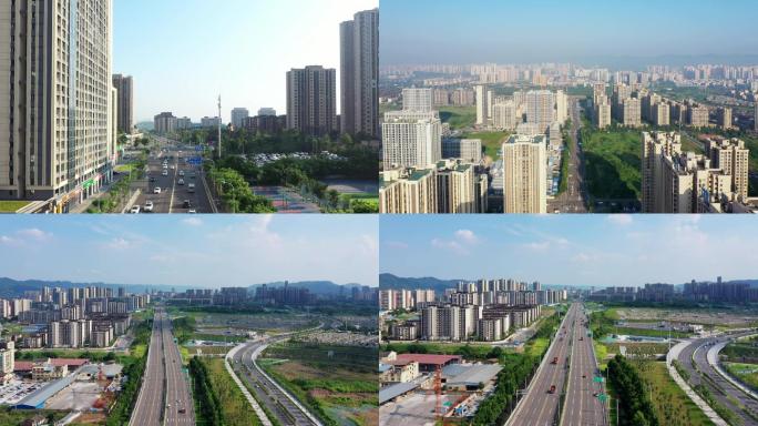 重庆大学城城市风貌4k航拍素材