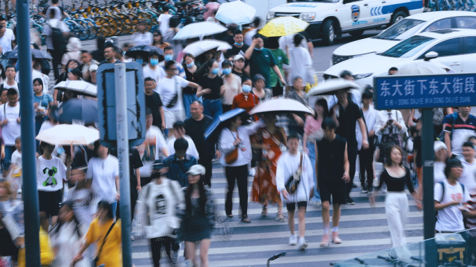 时间概念疫情城市复工复产快节奏视频素材