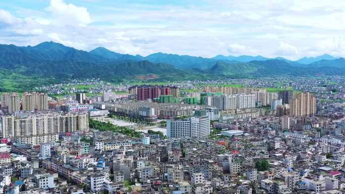 航拍江西省遂川县泉江镇