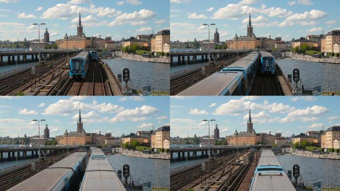 瑞典斯德哥尔摩市中心的列车