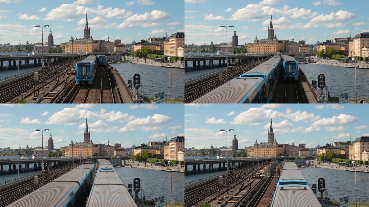 瑞典斯德哥尔摩市中心的列车