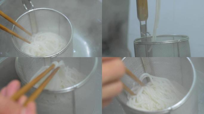 桂林米粉煮粉捞起米粉