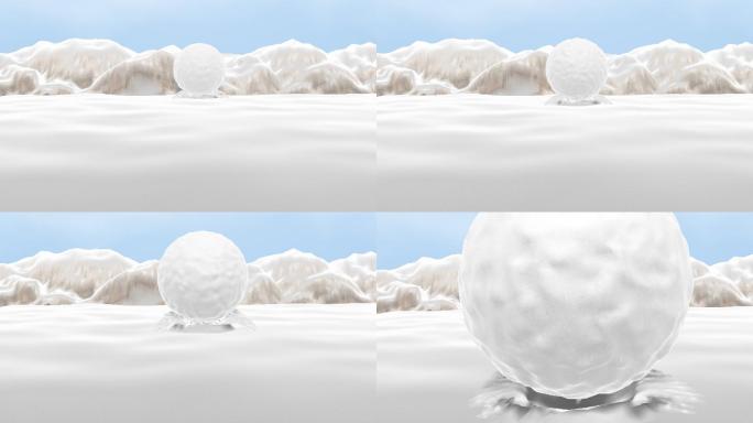 雪球滚雪球撞击视频素材