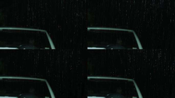 雨夜-大雨特写画面