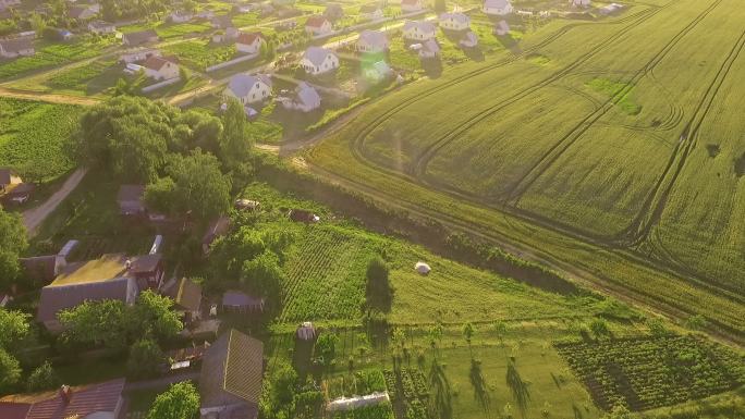 航拍乡村景色新农村建设扶贫乡村公路乡村振