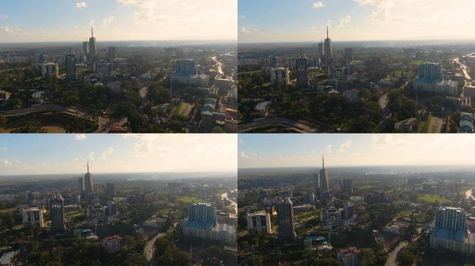 城市鸟瞰图建设航拍宣传高楼大厦经济腾飞