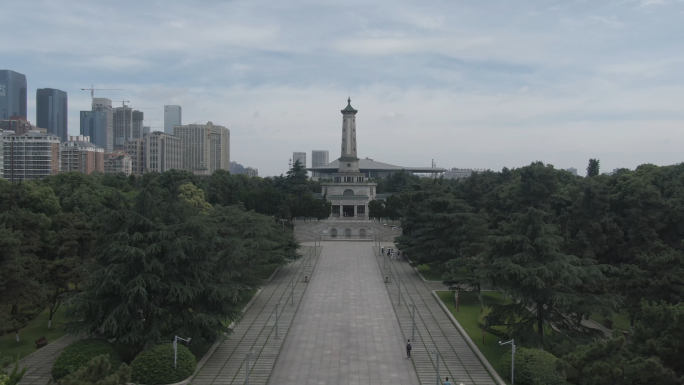 湖南烈士公园航拍空镜延时革命革命烈士陵园