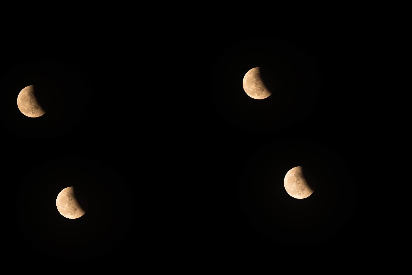 月亮月升月落月偏食延时摄影素材
