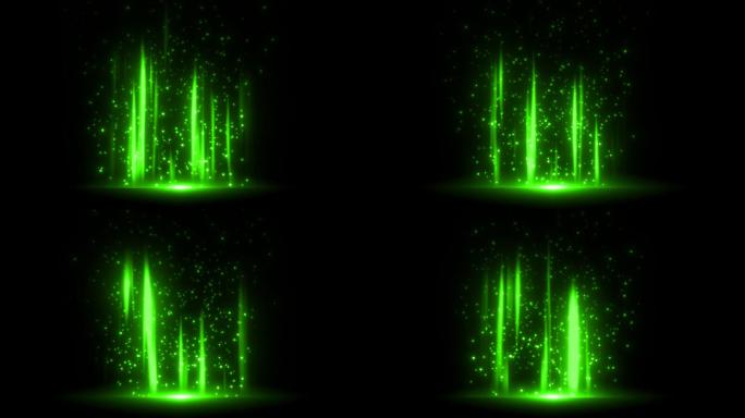 绿色粒子光柱上升