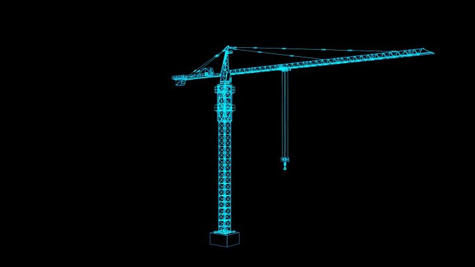 蓝色科技全息三维塔吊旋转带通道