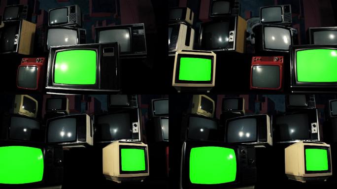 80年代电视绿色屏幕