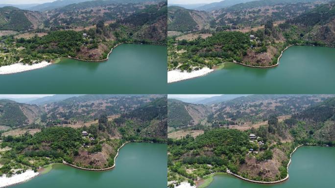 四川西昌邛海青龙寺航拍