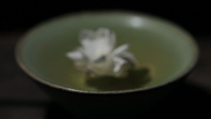 漂在茶杯里的茉莉花中国茶文化茉莉花茶