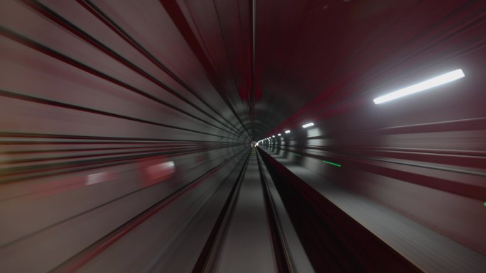 地铁穿梭慢门效果4K电影级素材
