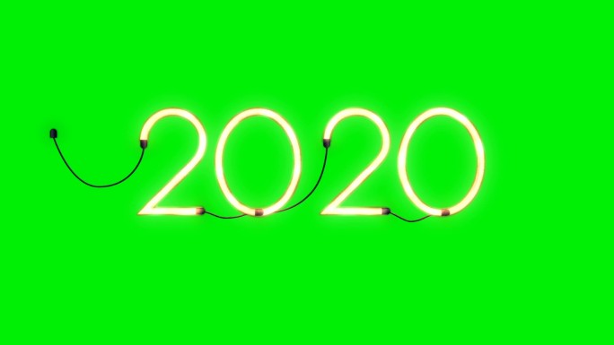 2020年假日闪烁霓虹灯标志