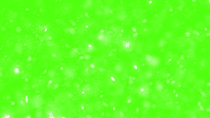 绿色背景上的雪花