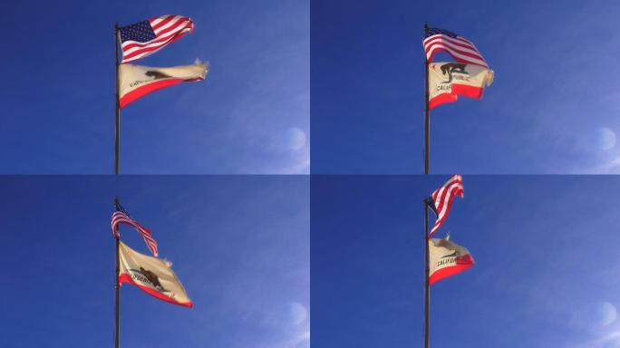 美国和加利福尼亚州的旗帜
