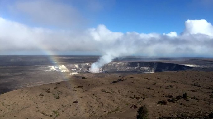 基洛阿火山带彩虹延时摄影