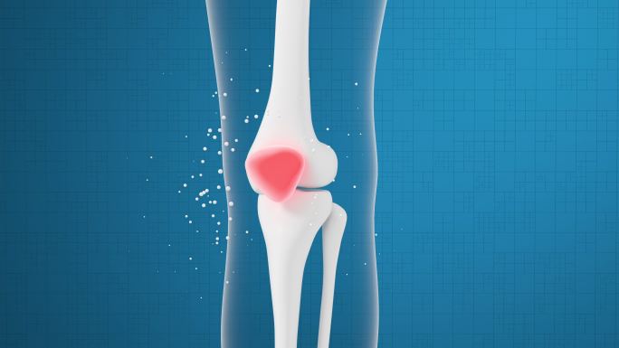 腿部膝盖骨骼与药物吸收 3D渲染