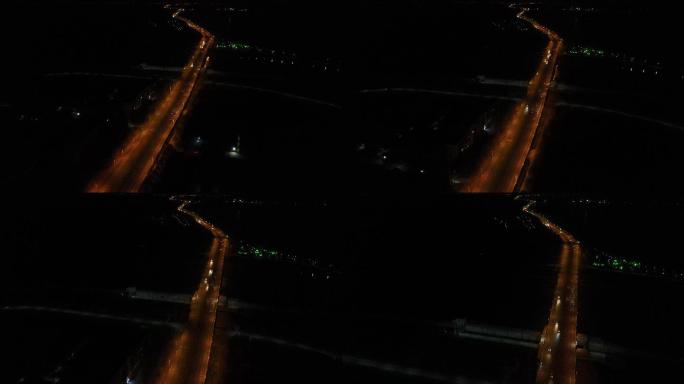 芜湖市澛港大桥夜景航拍