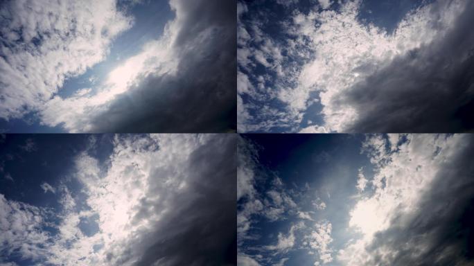 延时拍摄烈日冲破云层，三伏天，高温。