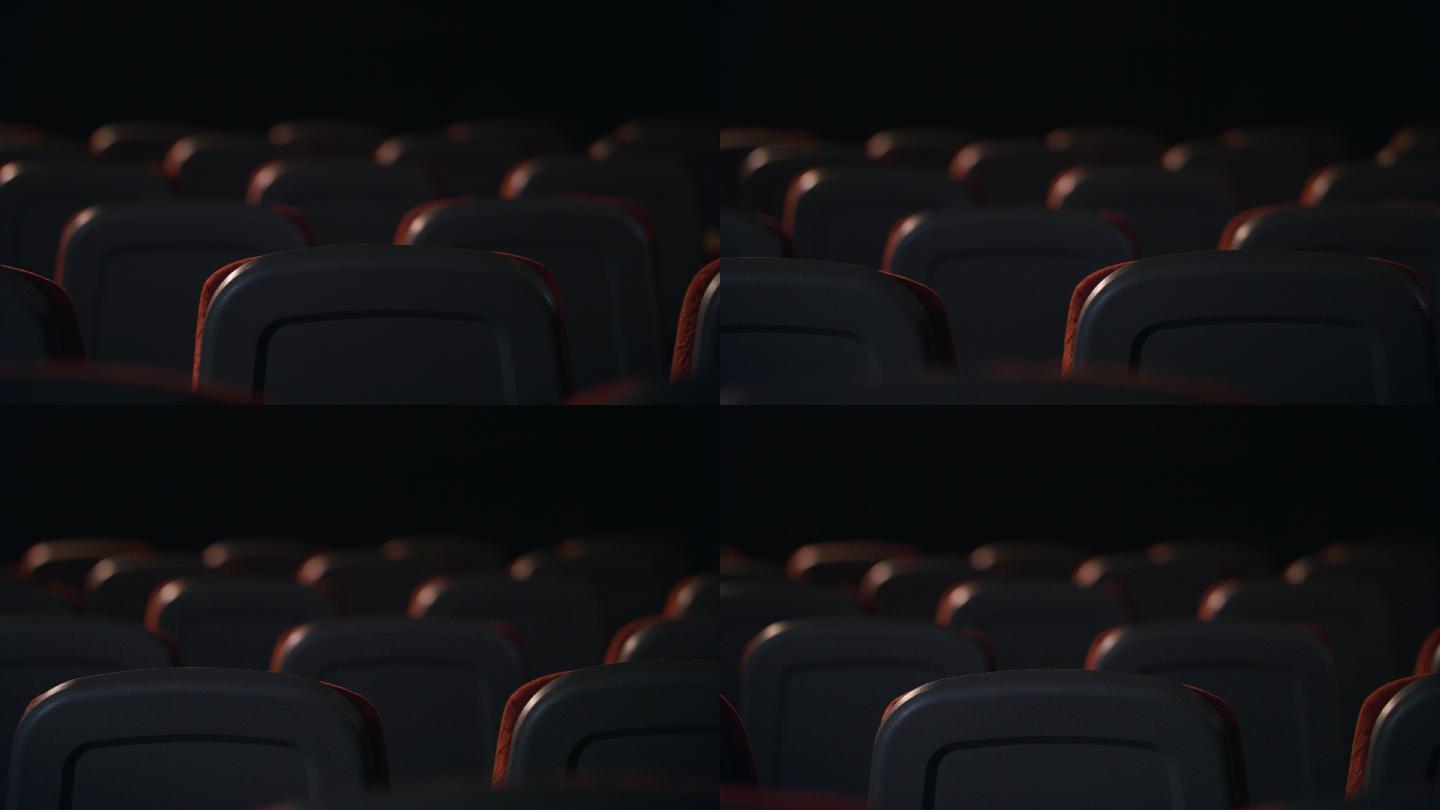 电影院里空着舒适的座位。