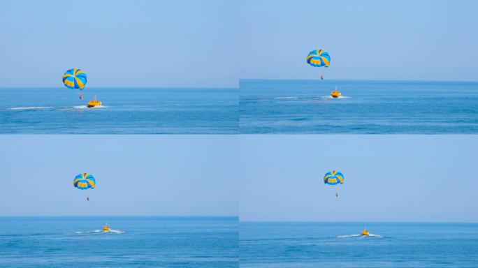 海上降落伞滑翔伞白天飞行