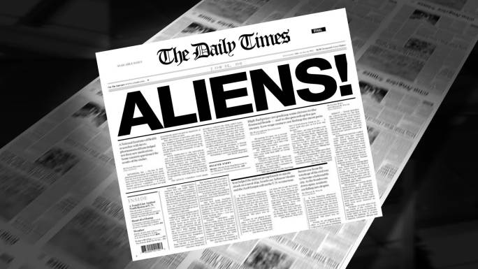 外星人报纸标题报纸头版头条