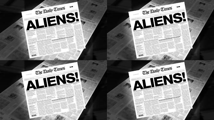 外星人报纸标题报纸头版头条