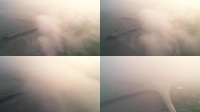 青岛胶东国际机场4k航拍 穿云