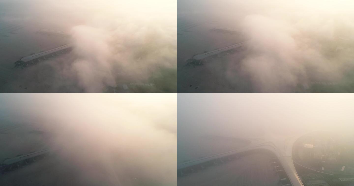 青岛胶东国际机场4k航拍 穿云