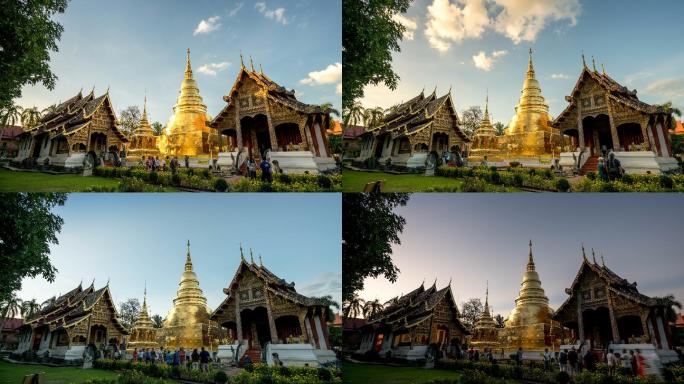 泰国清迈的寺庙 延时摄影