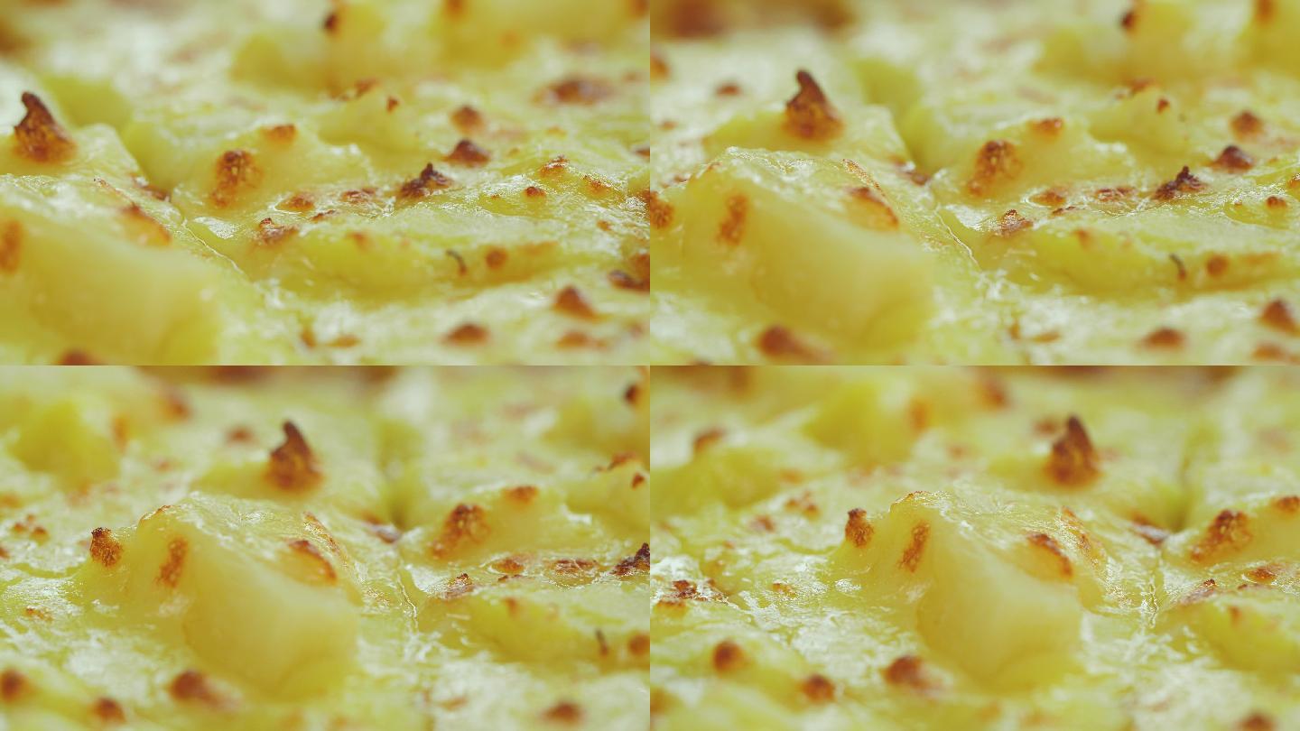 水果披萨，美食食物特写视频素材