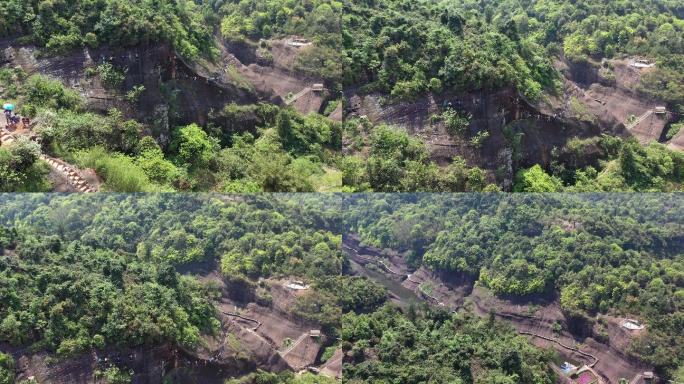 航拍  飞天山大王寨户外探险“雄鹰营地”