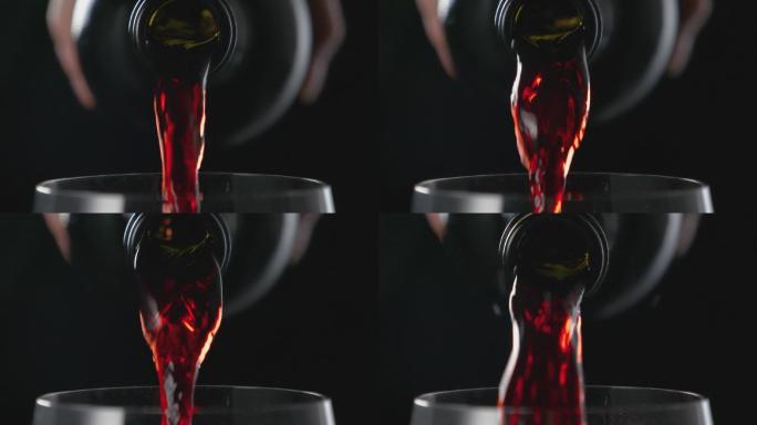 红酒倒酒特写慢镜头视频素材