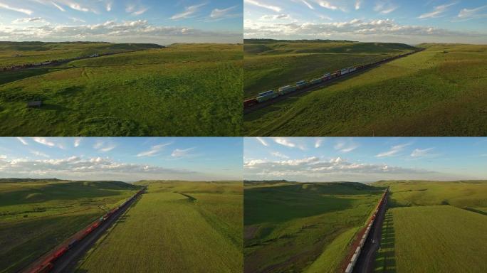 无人机视角下的列车