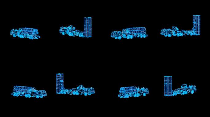 全息科技线框S400防空导弹旋转带通道