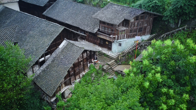 乡村古镇老街航拍加地拍