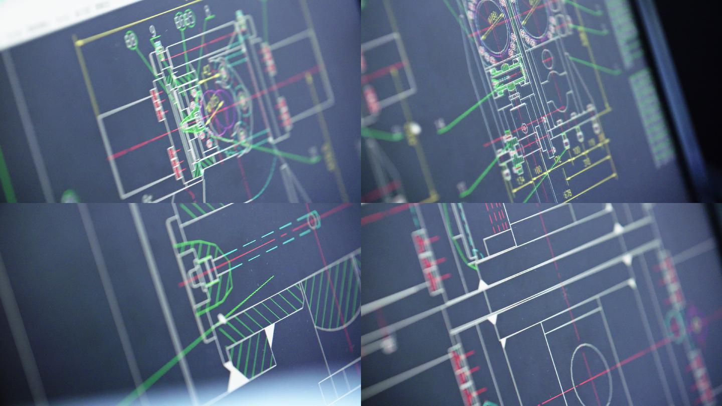 4K 在屏幕上拖动CAD图纸特写
