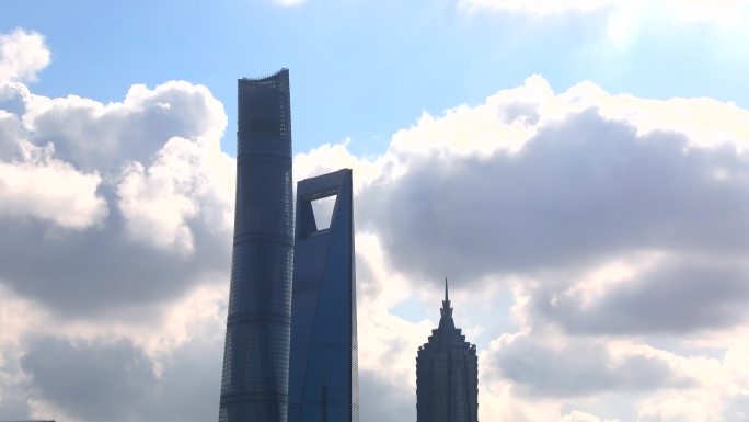 上海陆家嘴摩天大楼延时