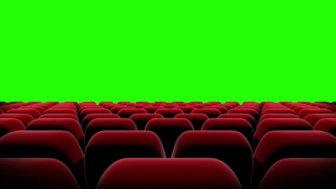 红色幕布开启，绿色屏幕，剧院开启。