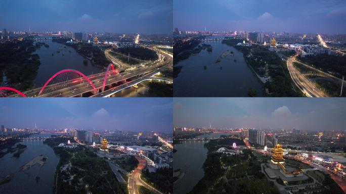 临沂 宣传片 滨河 万达广场 夜景 航拍