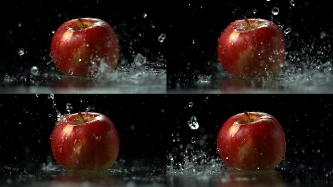 在苹果上浇水