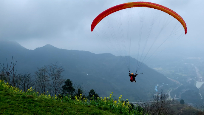 极限运动大坪滑翔跳伞四川假期旅拍第一视角