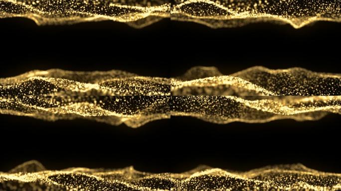 金色粒子波浪通道元素