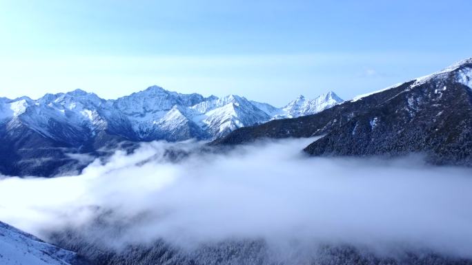 川西美景西岭雪山 4K航拍