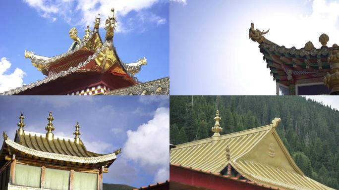 藏传佛教寺庙房檐装饰