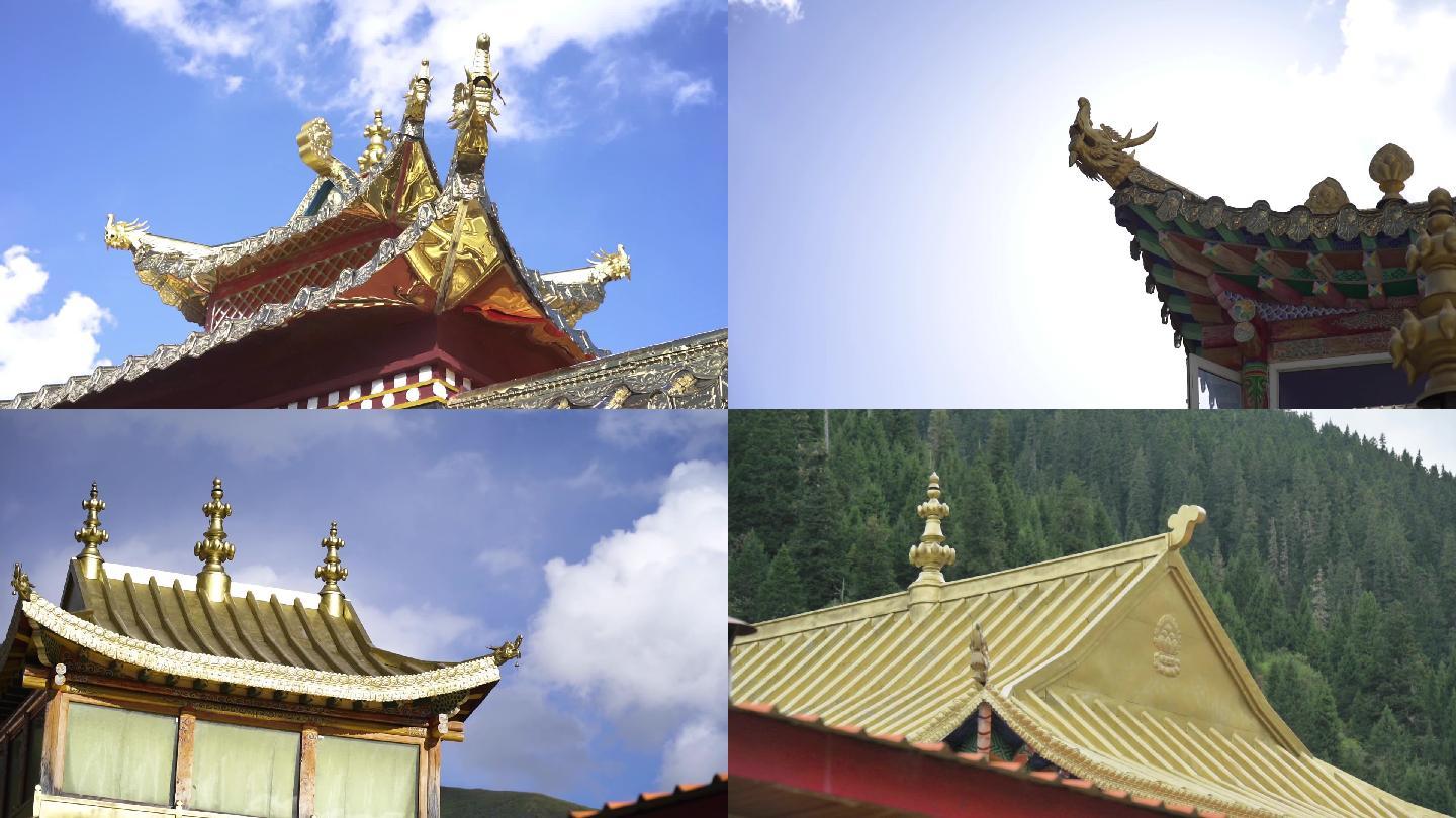 藏传佛教寺庙房檐装饰