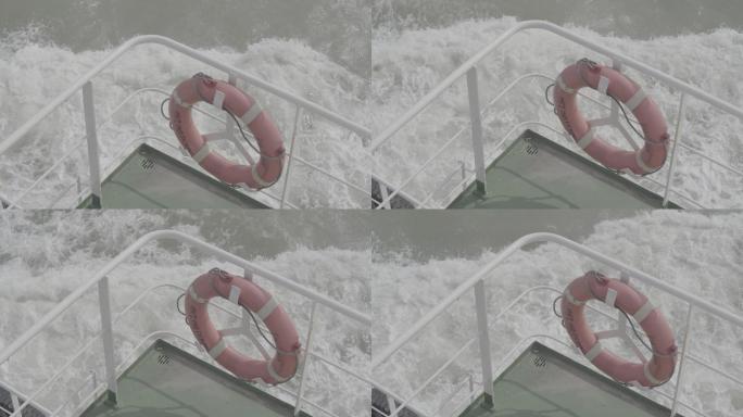 海上救生圈 海浪  船